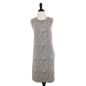 J. MCLAUGHLIN‎ $228 Black Ivory Textured Sleeveless A-line Dress Small